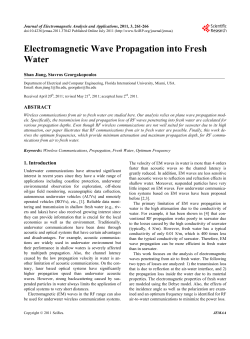 Electromagnetic Wave Propagation into Fresh Water