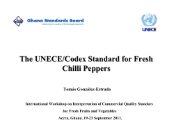 Standard for fresh chillies