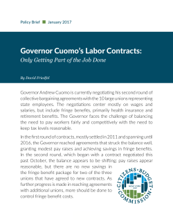 Governor Cuomo`s Labor Contracts