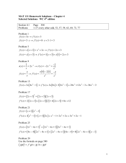 Selected Homework Solutions