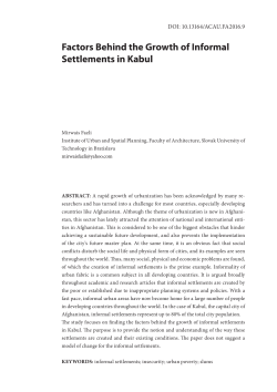Factors Behind the Growth of Informal Settlements in Kabul