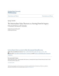 The Intermediate Value Theorem as a Starting Point