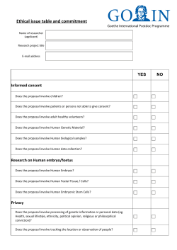 Ethical Issues Table