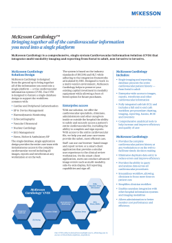 McKesson Cardiology&trade; Bringing together all of the cardiovascular