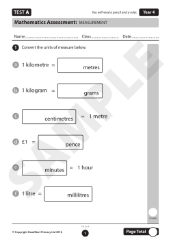 Measurement - Headstart Primary