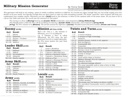 Military Mission Generator