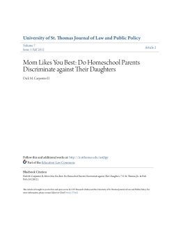 Mom Likes You Best: Do Homeschool Parents Discriminate against