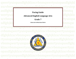 Pacing Guide Advanced English Language Arts Grade 7