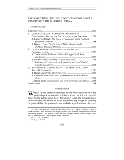 EXCISING FEDERALISM: THE CONSEQUENCES OF BAKER V