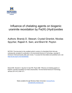 Influence of chelating agents on biogenic uraninite reoxidation by Fe