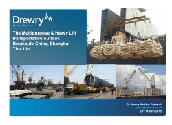 The Multipurpose and Heavy Lift Fleet Transportation Outlook for 2015