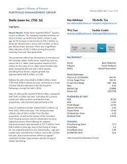 Stella Jones Inc. - Queen`s School of Business