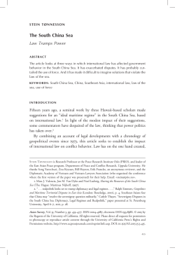 The South China Sea - the Department of Peace and Conflict
