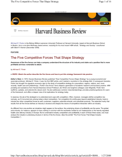 The Five Competitive Forces That Shape Strategy