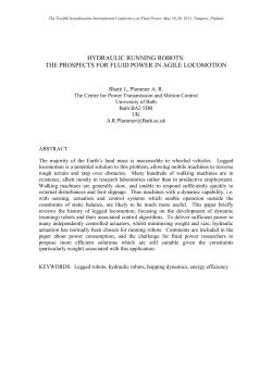 hydraulic running robots: the prospects for fluid