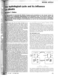 Moustafa T Chahine, The Hydrological cycle and its influence on