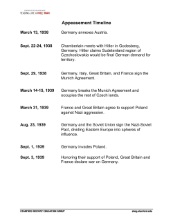 Appeasement Timeline