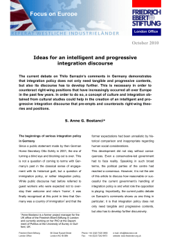 Ideas for an intelligent and progressive integration discourse