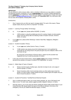 Safety Basic Test 2015 - The Boys` Brigade 2nd Subang Jaya