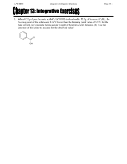 1. When 0.55g of pure benzoic acid (C6H5COOH) is dissolved in