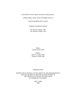 OLD WINE IN NEW SKIN: IGNATIAN PEDAGOGY
