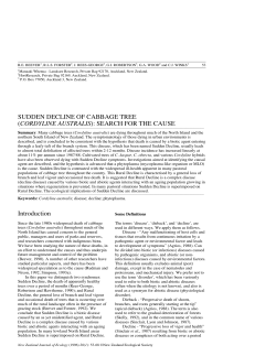 sudden decline of cabbage tree - New Zealand Ecological Society