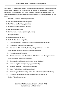 Values of the Wise - Chinmaya Vrindavan