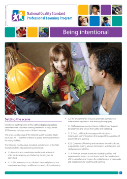 Being intentional - Early Childhood Australia