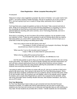 Class Registration &ndash; Winter Jumpstart Recording 2017 Hi everyone