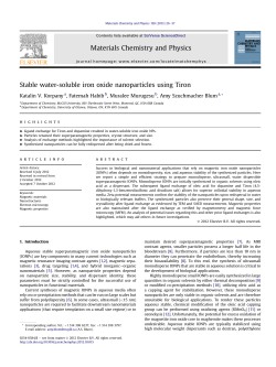 Stable water-soluble iron oxide nanoparticles using Tiron