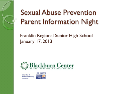 Sexual Abuse Prevention - Blackburn Center Presentation