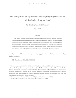The supply function equilibrium and its policy implications for