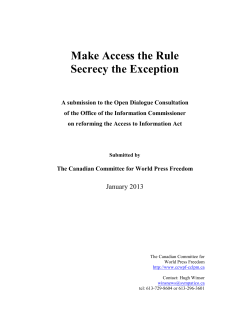 Make Access the Rule Secrecy the Exception