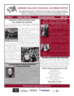 RHODE ISLAND COLLEGE ANCHOR NOTES