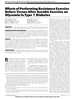 Effects of Performing Resistance Exercise Before