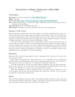 Math 3200 Syllabus