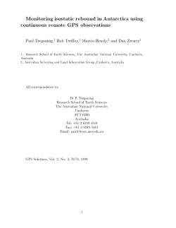 Monitoring isostatic rebound in Antarctica using continuous remote