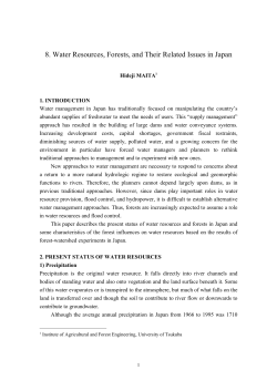8. Water Resources, Forests, and Their Related Issues in Japan
