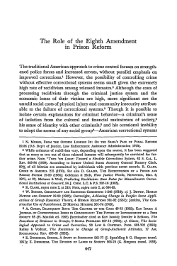 The Role of the Eighth Amendment in Prison Reform