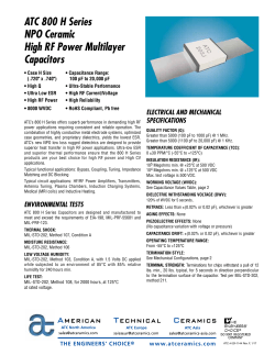 800H Series NPO Ceramic High RF Power MLCs