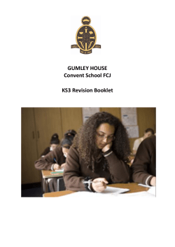 Key Stage 3 Revision Booklet - Gumley House Convent School