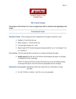 MLA Style Format - Austin Peay State University