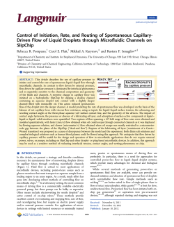 Control of Initiation, Rate, and Routing of - Ismagilov Group