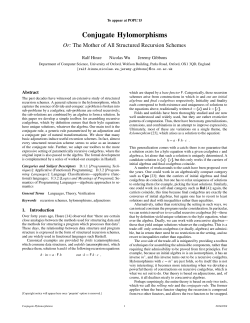 Conjugate Hylomorphisms - Department of Computer Science