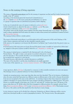 Notes on the naming of living organisms