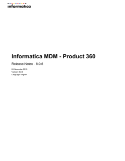 Informatica MDM - Product 360 - 8.0.6