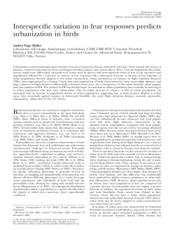 Interspecific variation in fear responses predicts urbanization in birds