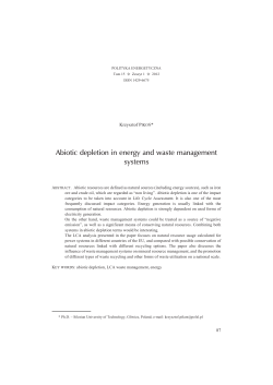 Abiotic depletion in energy and waste management systems