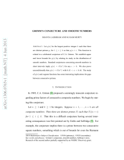 Grimm`s Conjecture and Smooth Numbers