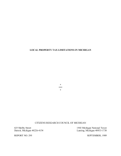 Local Property Tax Limitations in Michigan